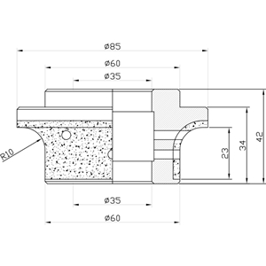 Eased Edge: A23 Radius 10