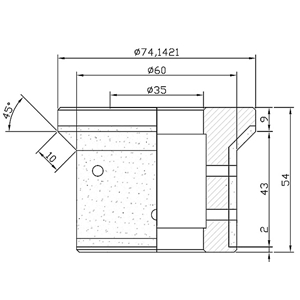 Bevel: 4 CM