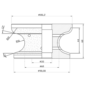 Ogee Bullnose: 4 CM