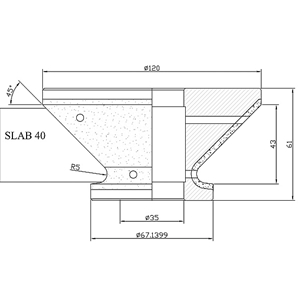 Bevel to Radius: 4 CM